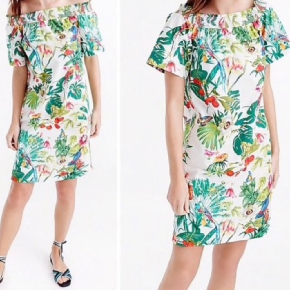 J.Crew Ratti into the wild off shoulder dress